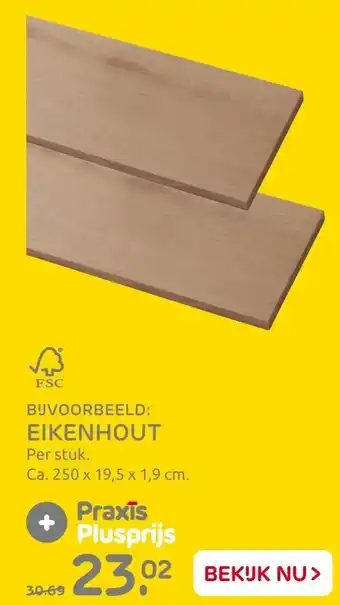 Praxis Eikenhout 250x19.5x1.9 cm aanbieding