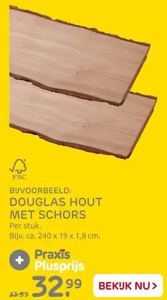 Praxis Douglashout met shors 240x19x1.8 cm aanbieding