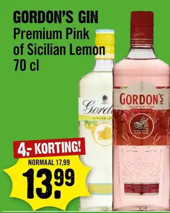 Dirck 3 Gordon's Gin Premium Pink of Sicilian Lemon aanbieding