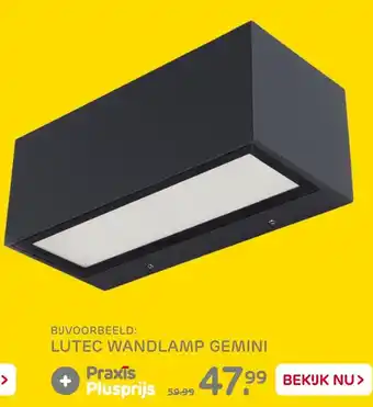 Praxis Lutec Wandlamp Gemini aanbieding