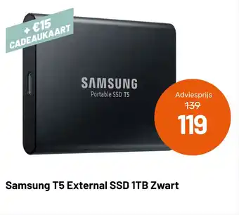 Kamera Express Samsung T5 external SSD 1TB zwart aanbieding