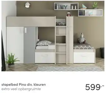 Baby & Tiener Stapelbed pino div. kleuren aanbieding