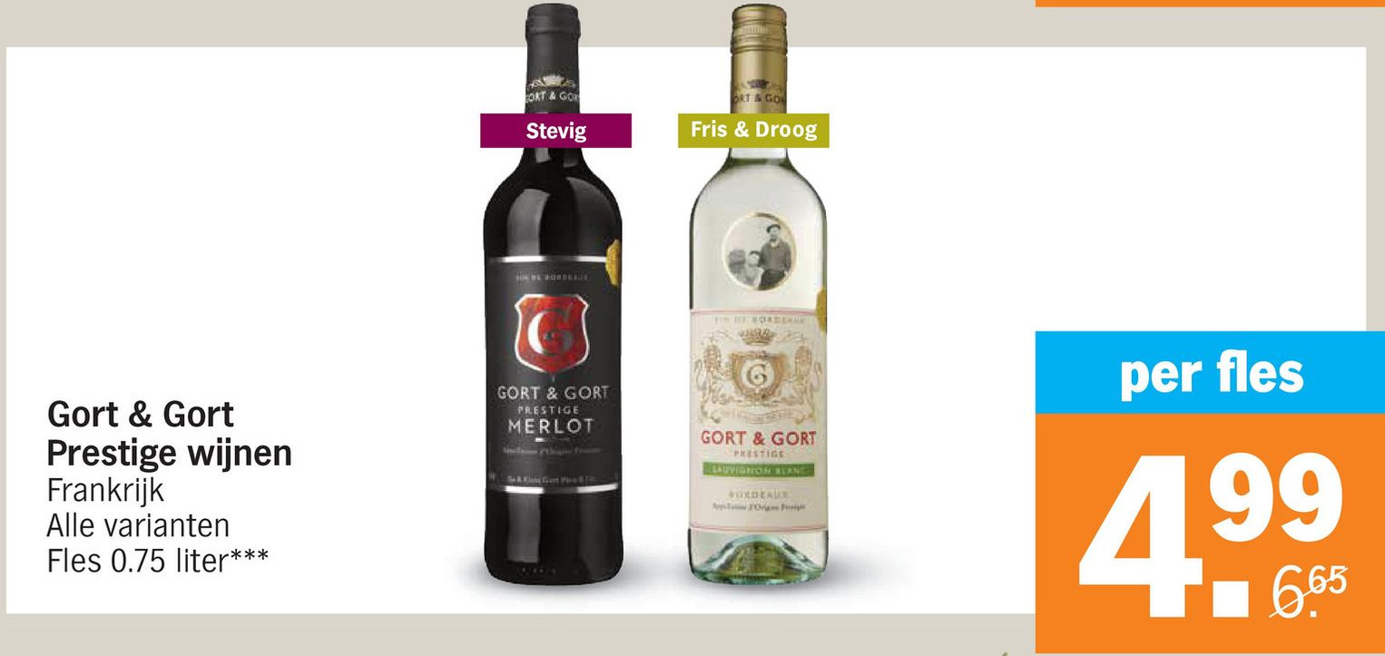 Gort & Gort Prestige wijnen aanbieding bij Albert Heijn