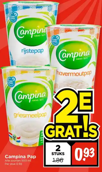 Vomar Voordeelmarkt Campina Pap aanbieding