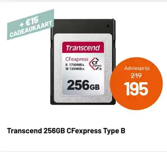 Kamera Express Transcend 256GB CFexpress Type B aanbieding