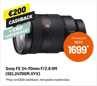 Kamera Express Sony FE 24-70mm F/2.8 GM (SEL2470GM.SYX) aanbieding