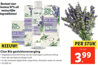 Lidl Cien Bio gezichtsverzorging aanbieding