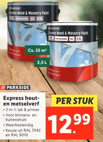 Lidl III PARKSIDE Express hout- en metselverf aanbieding