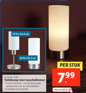 Lidl LIVARNO HOME Tafellamp met touchdimmer aanbieding