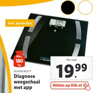 Lidl Silvercrest Diagnose Weegschaal Met App aanbieding