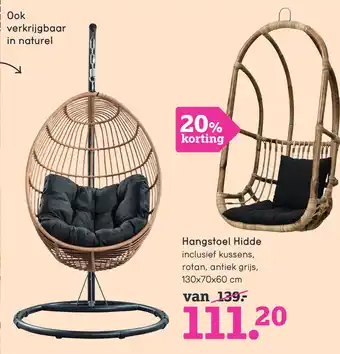 Leen Bakker Hangstoel hidde aanbieding