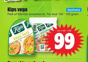 Dirk Kips vega per stuk 120 - 125 gram aanbieding