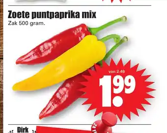 Dirk Zoete puntpaprika mix zak 500 gram aanbieding