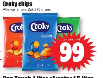 Dirk Croky chips alle varianten zak 270 gram aanbieding