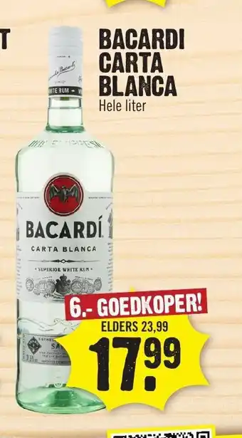 Dirk Bacardi Carta Blanca Hele liter aanbieding