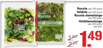 CoopCompact rucola 150g veldsla 150g rucola slamelange 150g veldslamelange 200g aanbieding