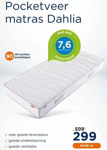 TotaalBED Pocktetveer matras Dahlia aanbieding