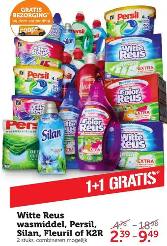 CoopCompact Witte reus wasmiddel, persil, silan, fleuril of k2r aanbieding