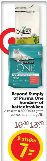 CoopCompact Beyond simply of purina one honden- of kattenbrokken 800-1400g aanbieding