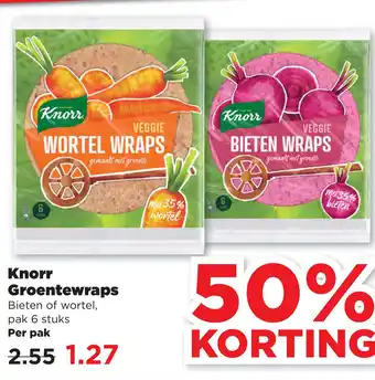 PLUS Knorr Groentewraps Bieten of wortel, aanbieding