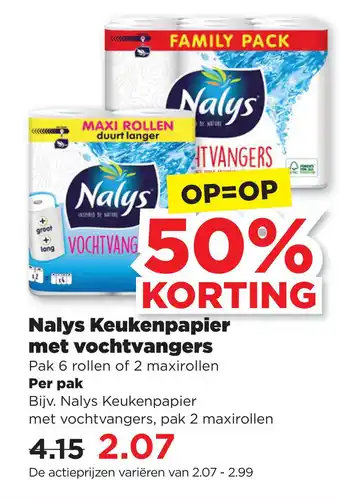 PLUS Nalys Keukenpapie met vochtvangers aanbieding