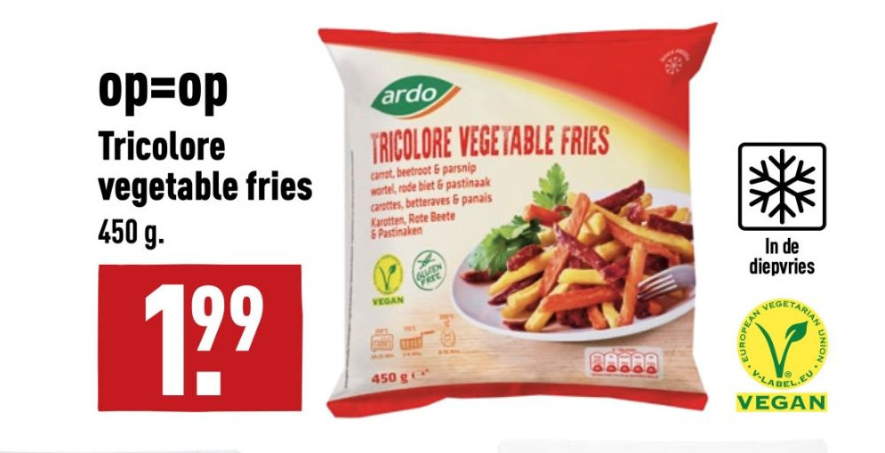 Tricolore vegetable fries 450 g aanbieding bij ALDI