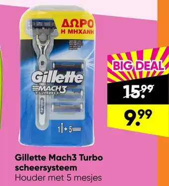 Big Bazar Gillette Mach3 Turbo scheersysteem aanbieding