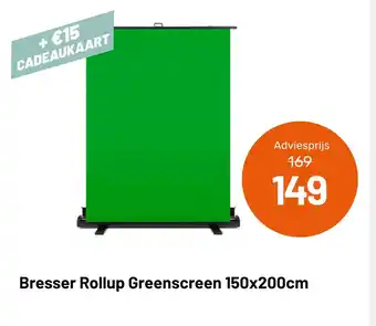 Kamera Express Bresser Rollup Greenscreen 150x200cm aanbieding