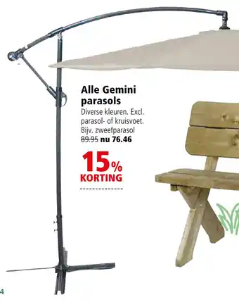 Welkoop Alle Gemini parasols aanbieding