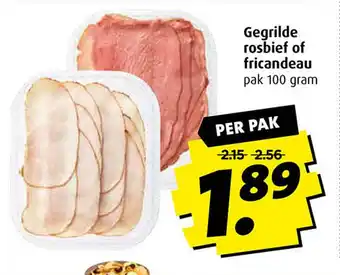 Boni Gegrilde rosbief of fricandeau aanbieding