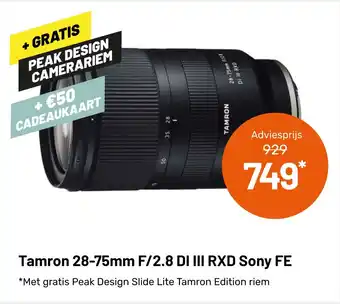 Kamera Express Tamron 28-75mm F/2.8 DI II RXD Sony FE aanbieding