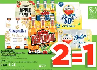 PLUS Amstel Radler, Desperados, Hoegaarden of Apple Bandit AII aanbieding