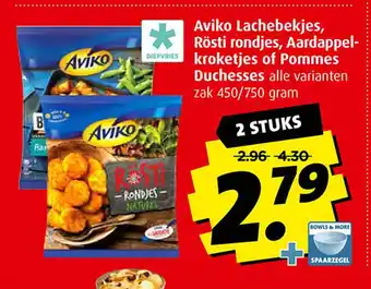 Boni Aviko Lachebekjes, Rösti rondjes, Aardappelkroketjes of Pommes Duchesses alle varianten aanbieding