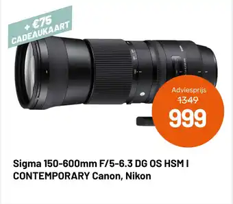 Kamera Express Sigma 150-600mm F/5-6.3 DG OS HSM I CONTEMPORARY Canon, Nikon aanbieding