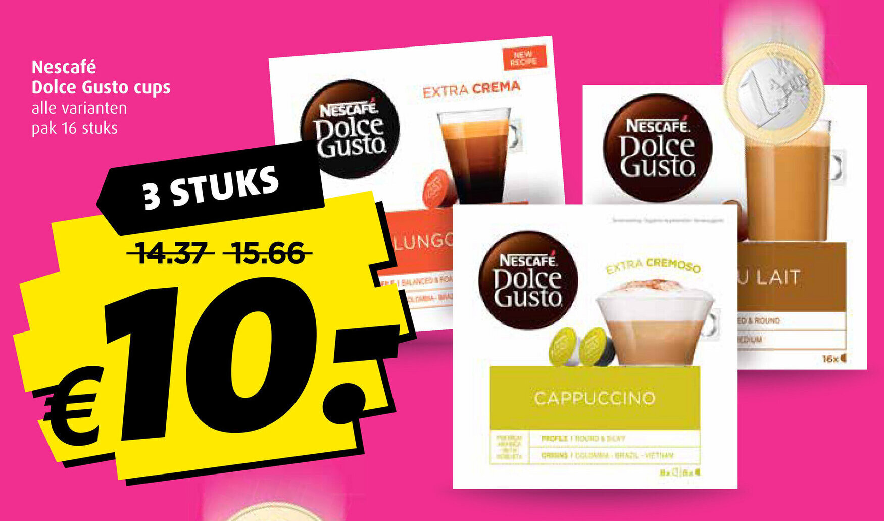 Nescafe Dolce Gusto cups aanbieding bij Boni