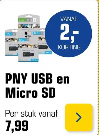 Primera PNY USB en micro SD aanbieding