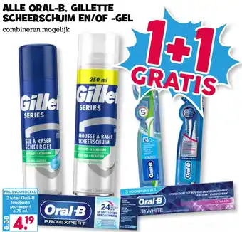 Boon`s Markt Alle Oral-B en Gillette scheerschuim en/of -gel aanbieding