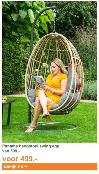 Tuinmeubelland Panama hangstoel swing egg aanbieding