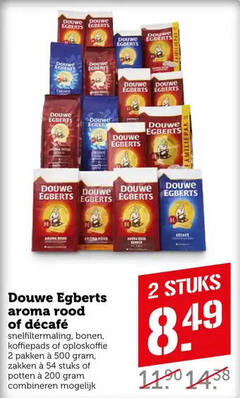 Coop Douwe Egberts aroma rood of décafé aanbieding