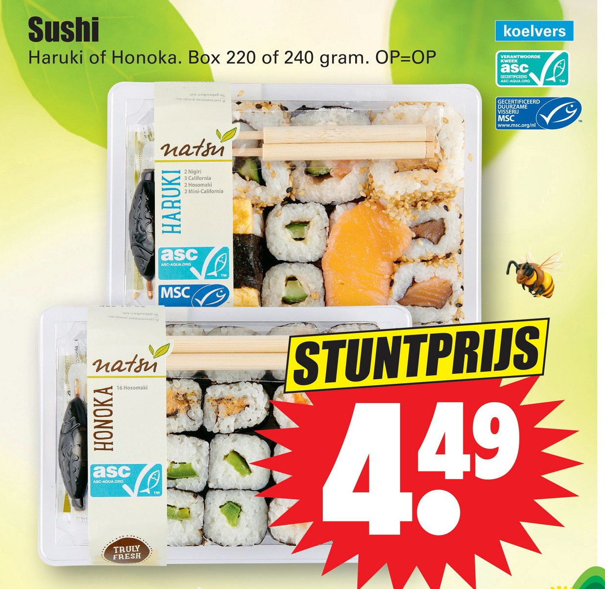 Sushi aanbieding bij Dirk