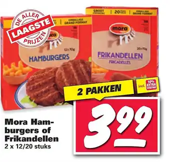 Nettorama Mora Hamburgers of Frikandellen aanbieding