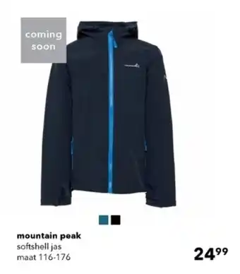 Scapino Mountain peak softshell jas maat 116-176 aanbieding