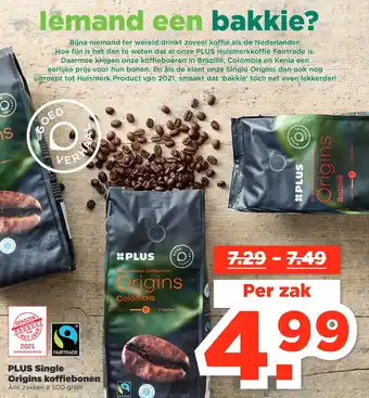 PLUS PLUS Single Origins koffiebonen aanbieding