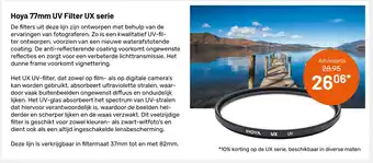 Kamera Express Hoya 77mm UV Filter UX serie aanbieding