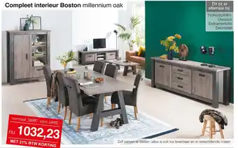 Woonsquare Compleet interieur boston millennium oak aanbieding