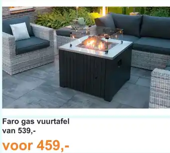 Tuinmeubelland Faro gas vuurtafel aanbieding