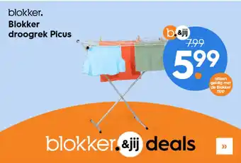 Blokker BLOKKER DROOGREK STAAND PICUS 9M 7,99/5,99 aanbieding