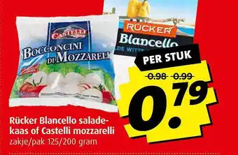 Boni Rücker blancello salade kaas of castelli mozzarelli aanbieding