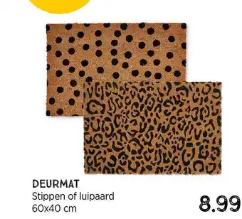 Xenos Deurmat stippen of luipaard 60x40 Cm aanbieding