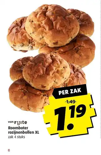 Boni Roomboter rozijnenbollen xl aanbieding